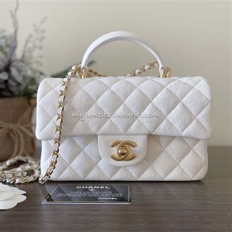 chanel white top handle bag|chanel flap with top handle.